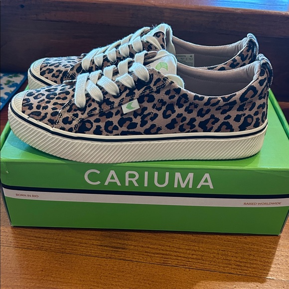 Cariuma Women’s Leopard Print Sneakers - Black and Tan - Picture 2 of 5
